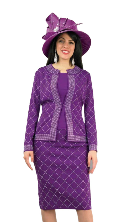 Lily & Taylor Silk Wool Suit deals Jacket Size 12 Purple