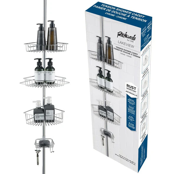 Richards Lakeview Tension Shower Caddy - Church Suits For Less