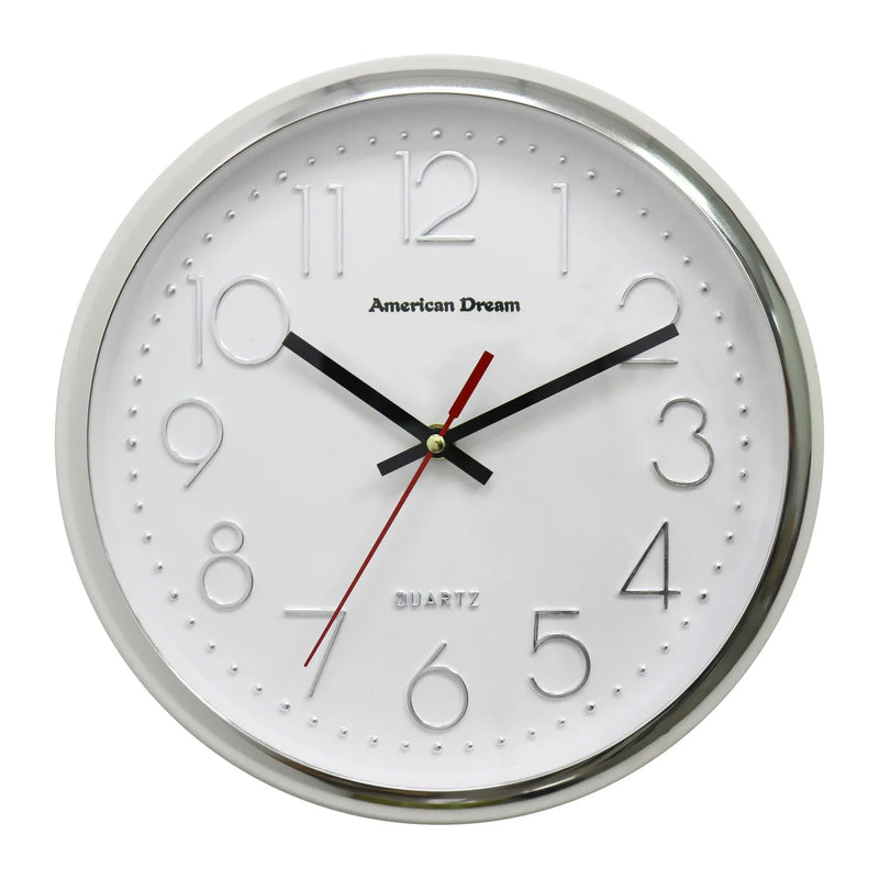 12" No-Ticking Raised Dial Wall Clock - Church Suits For Less