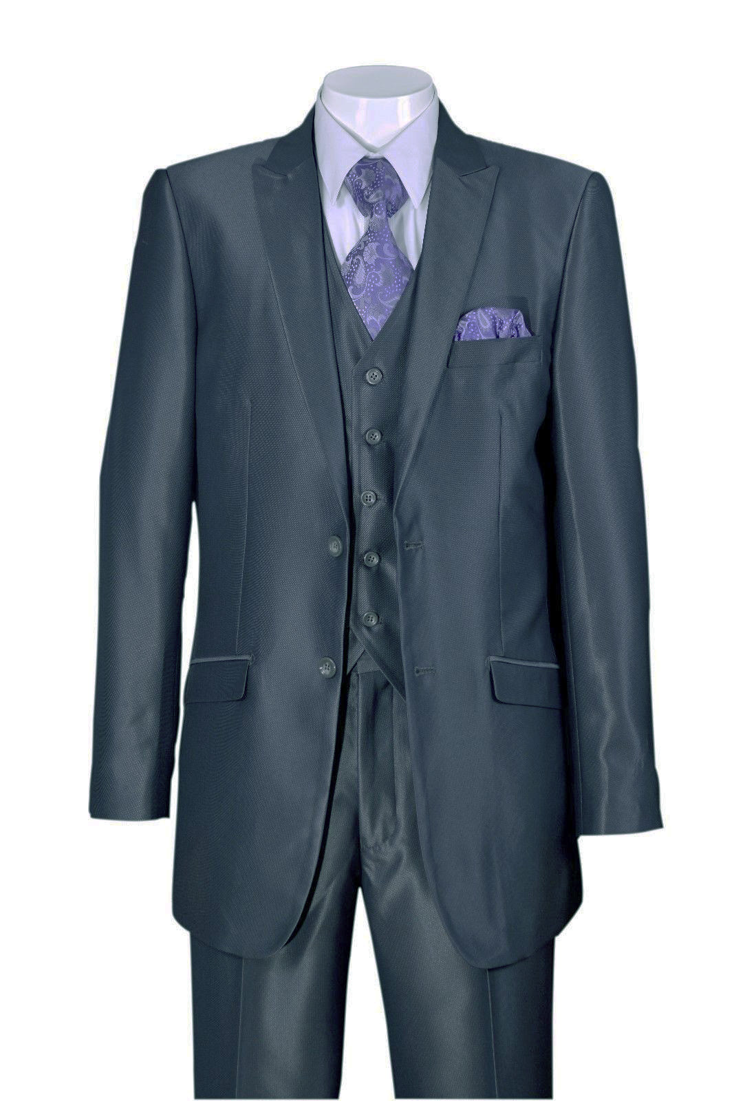 Fortino Landi Men Suit 5702V2-Grey - Church Suits For Less