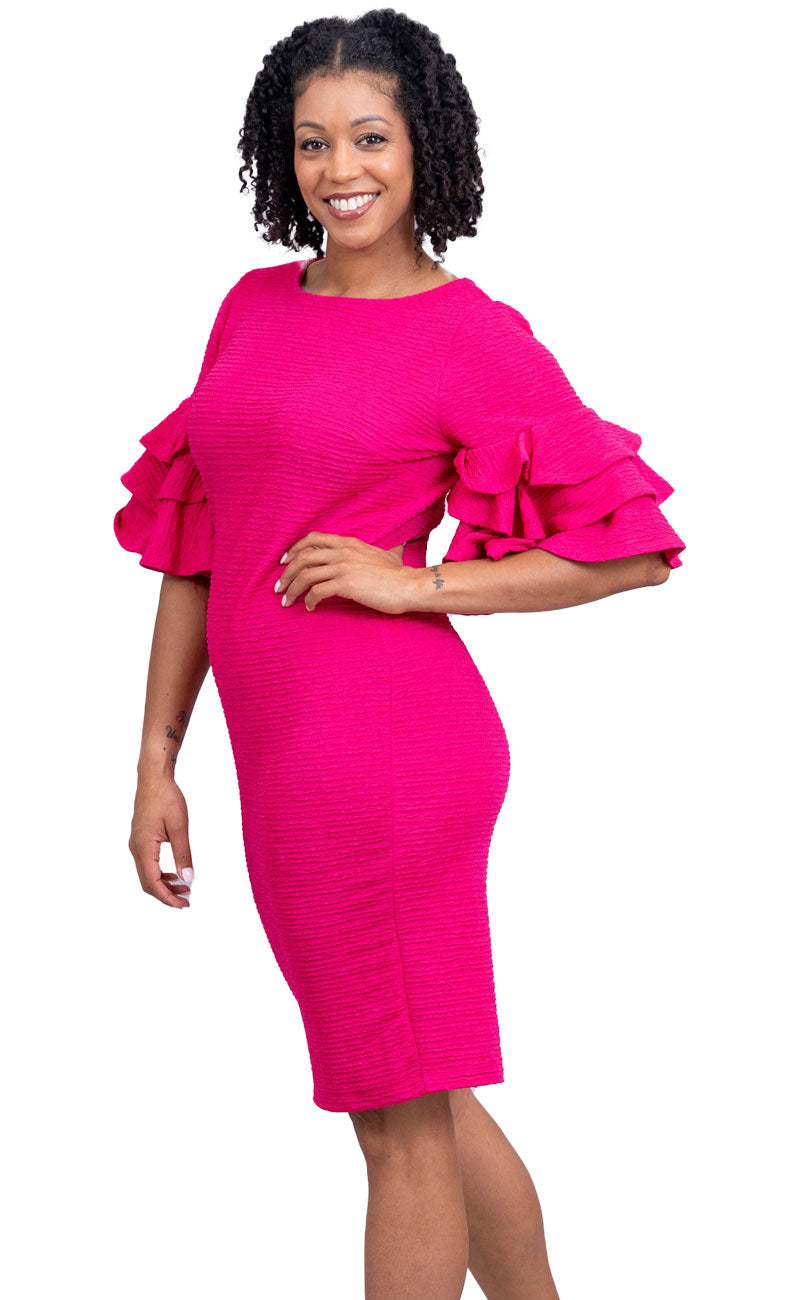 Allen Kay Dress Knit MTXD3058-Pink - Church Suits For Less