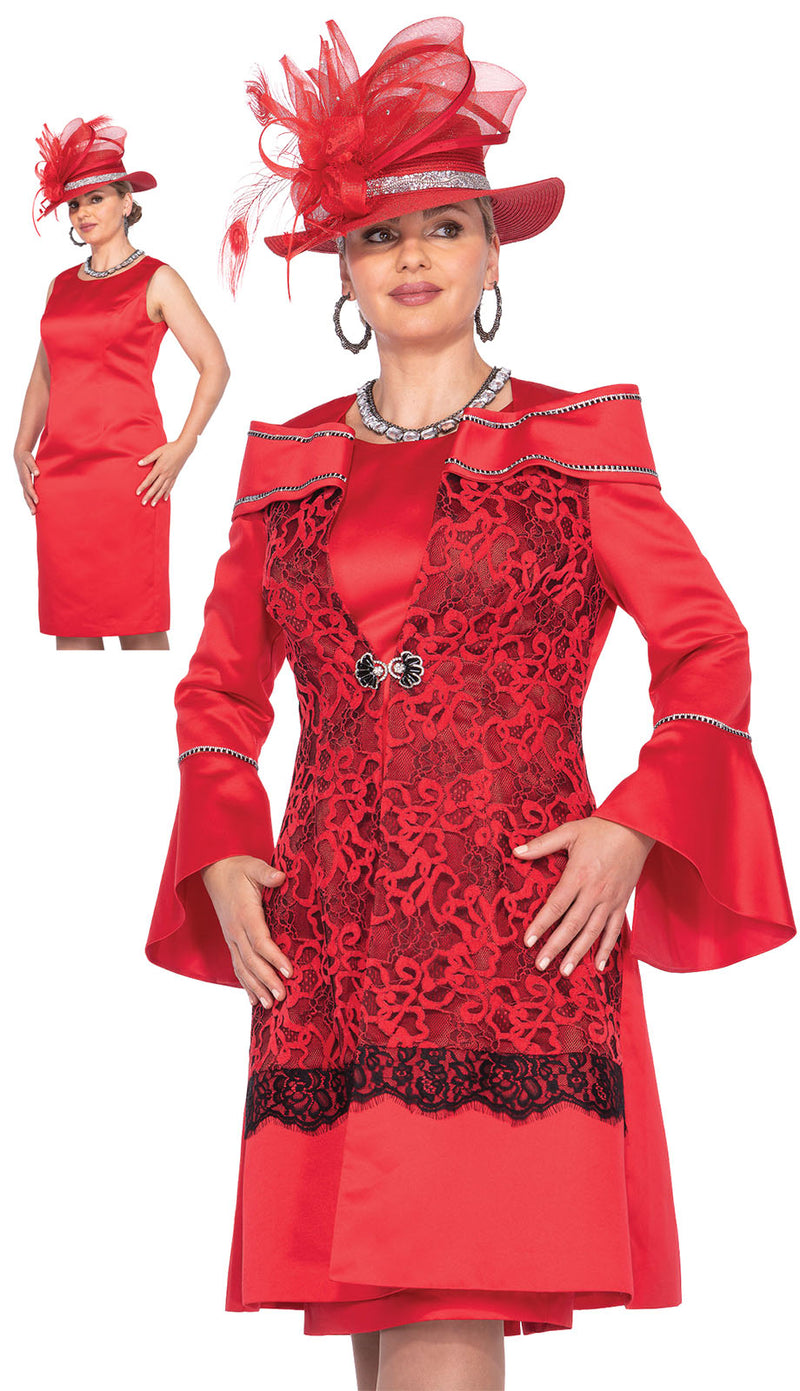 Aussie Austine  Church Dress 5868-Red - Church Suits For Less