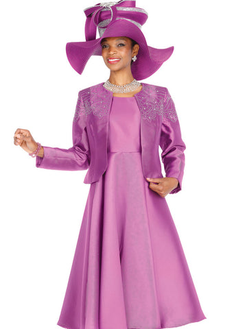 Elite Champagne Dress Suit 6063-Purple - Church Suits For Less