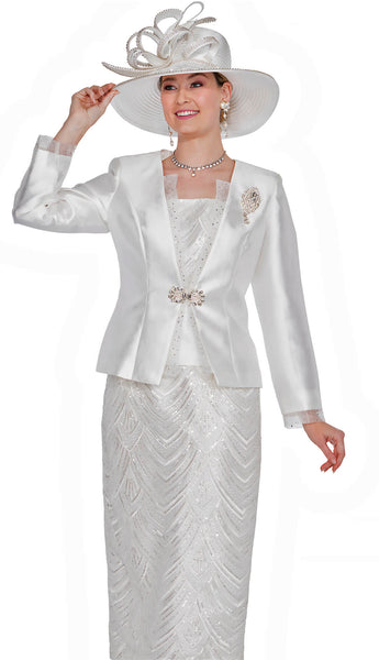 Aussie Austine Church Suit 5816 - White | Church suits for less