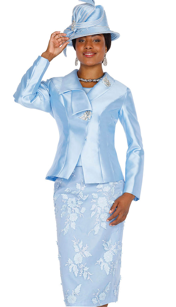 Aussie Austine Church Suit 5853-Light Blue | Church suits for less