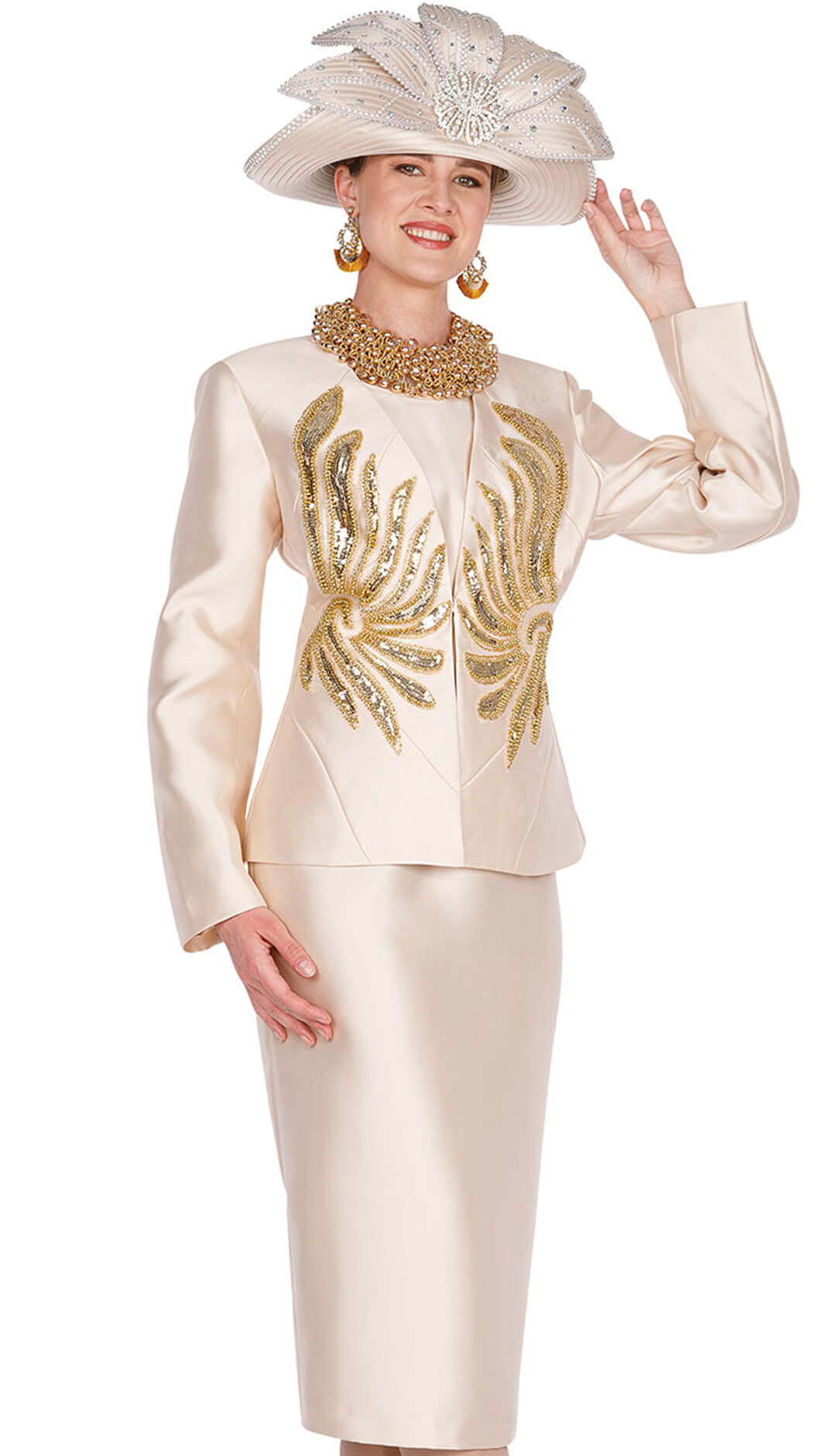 Aussie Austine Church Suit 5859-Cream - Church Suits For Less