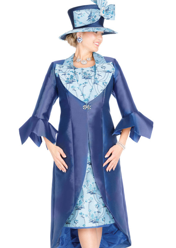 Aussie Austine Church Suit 5932-Royal/Turquoise - Church Suits For Less