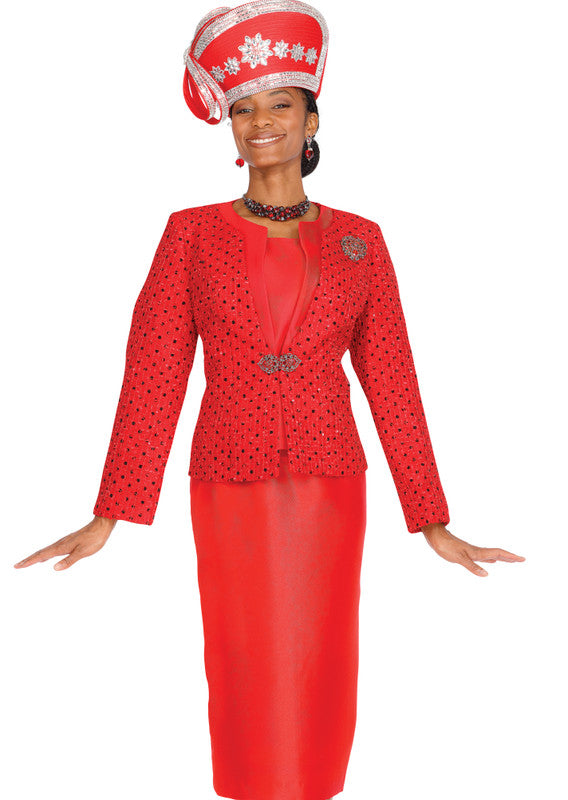 Aussie Austine Church Suit 5903-Red - Church Suits For Less