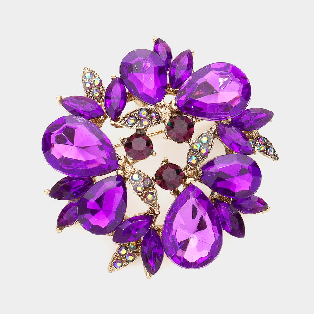 Women Church Brooch- 1124 Purple - Church Suits For Less