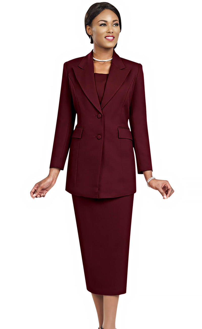 Ben Marc Usher Suit 2299C-Burgundy - Church Suits For Less