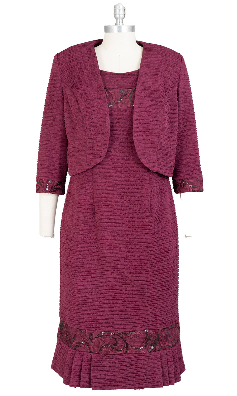 Brianna Milay Jkt Dress 28981-Burgundy - Church Suits For Less