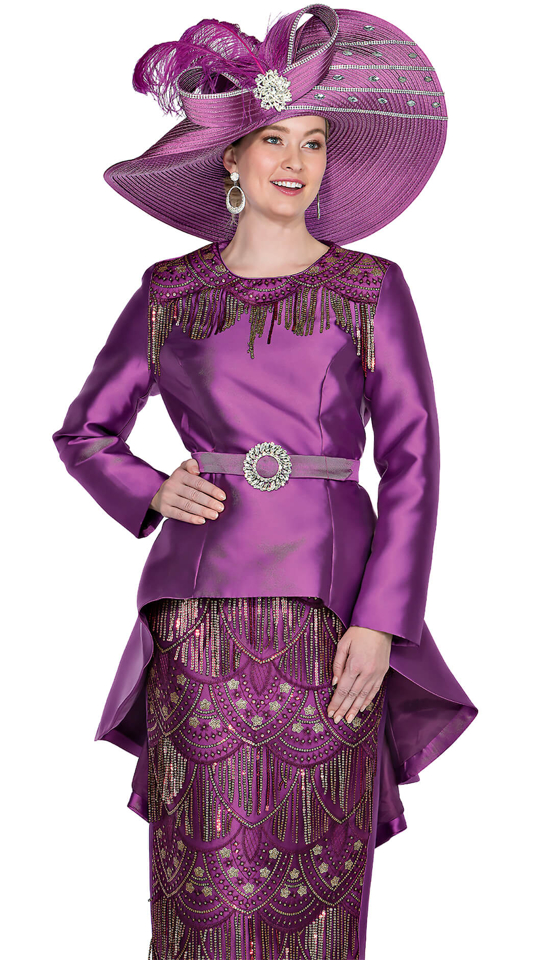 Champagne Italy Church Suit 5917-Purple - Church Suits For Less