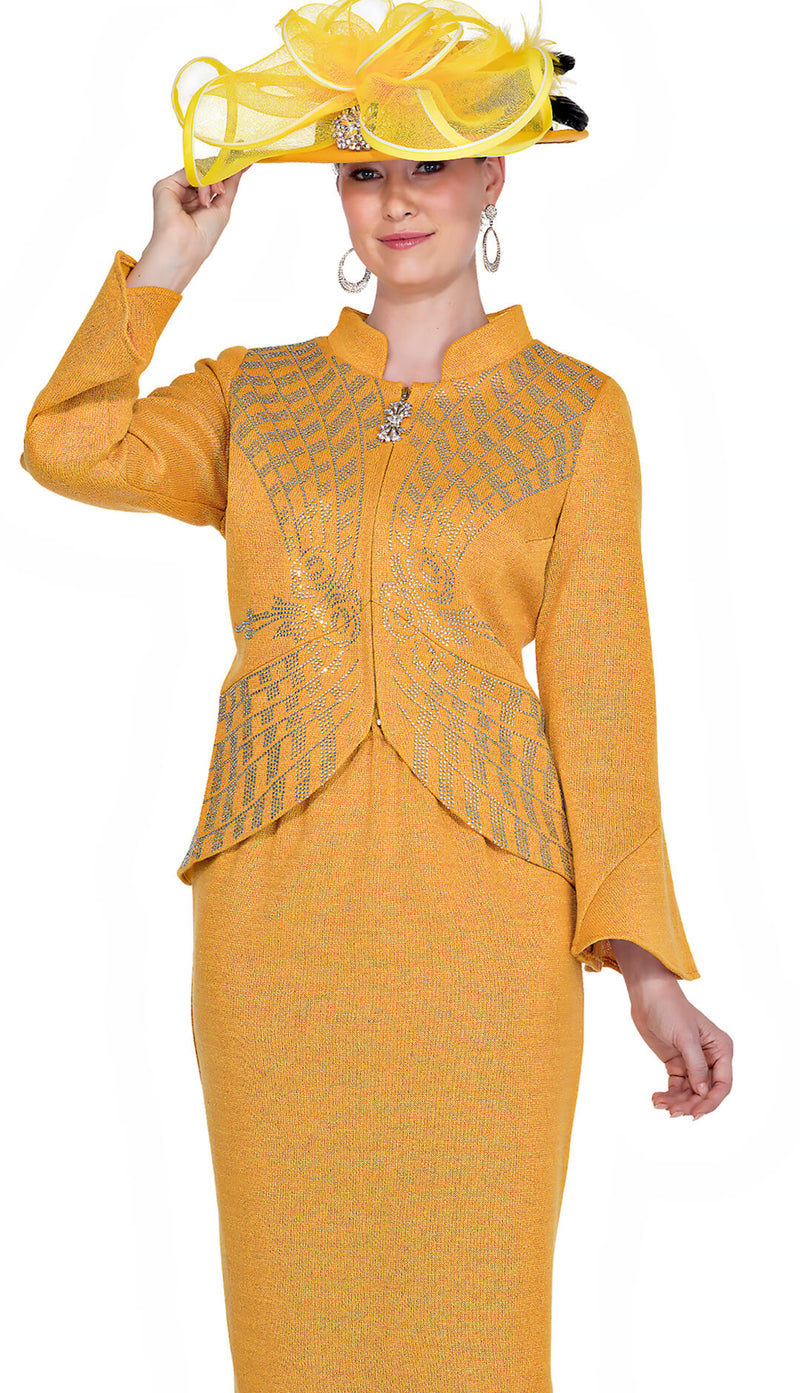 Champagne Italy Church Suit 5968-Gold - Church Suits For Less