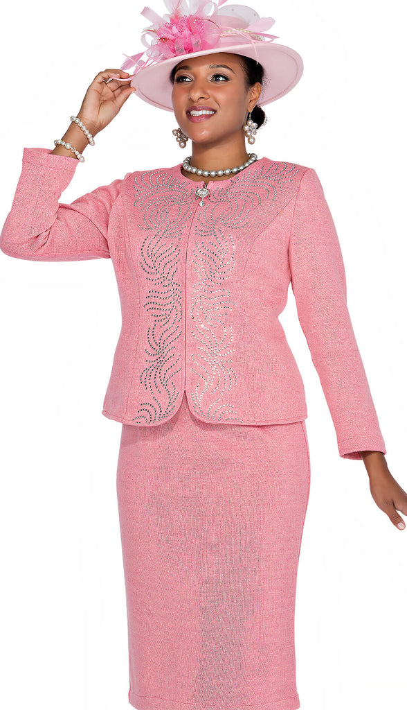 Champagne Italy Church Suit 5969-Pink - Church Suits For Less