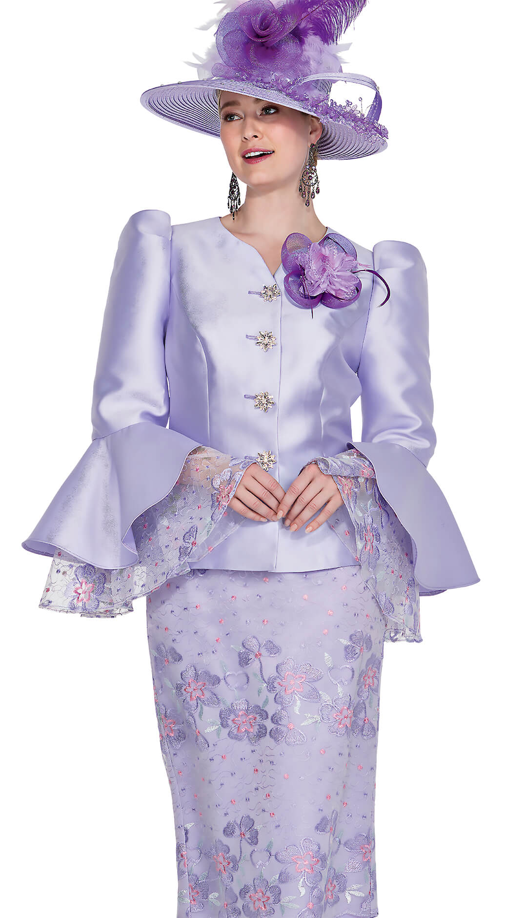 Champagne Italy Church Suit 6021-Lilac - Church Suits For Less