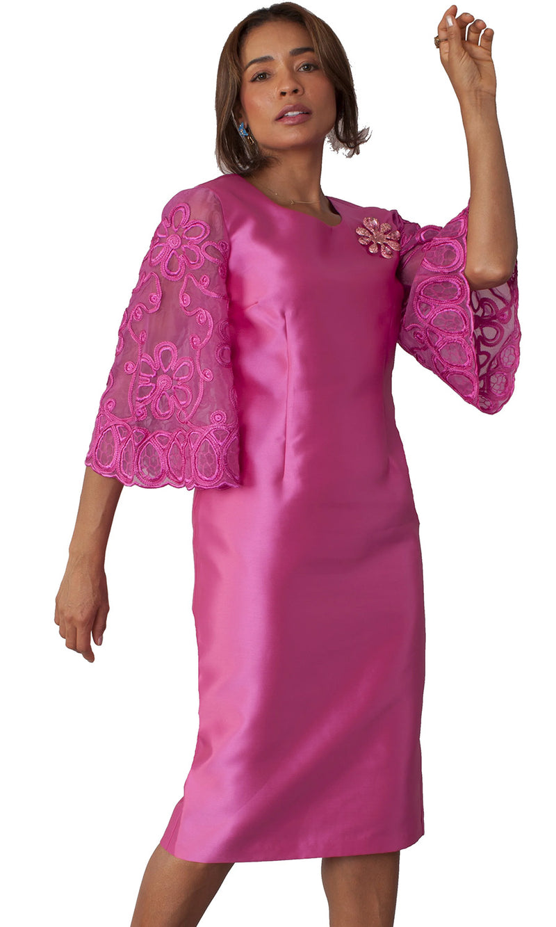 Chancele Church Dress 9721-Fuchsia - Church Suits For Less