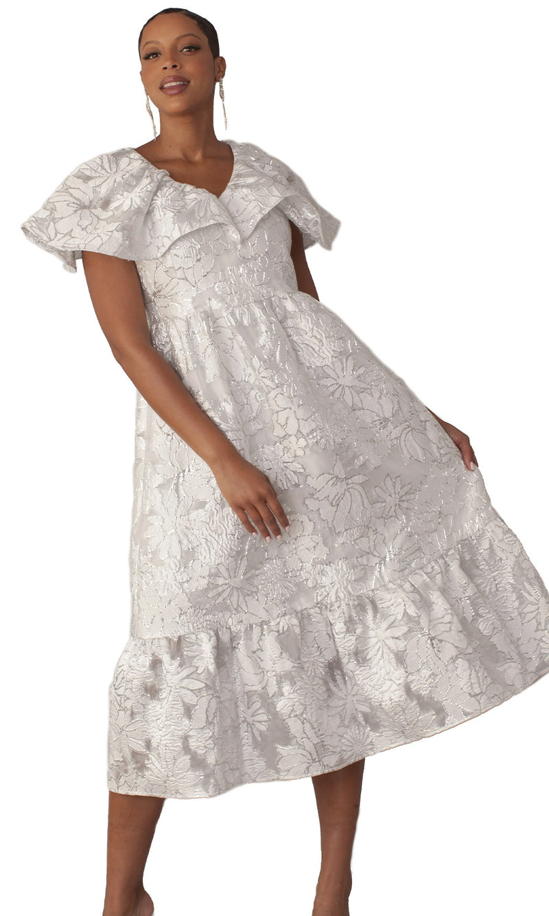 Chancele Church Dress 9725-White - Church Suits For Less