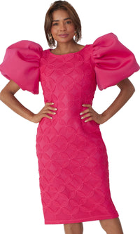 Chancele Church Dress 9727-Fuchsia - Church Suits For Less