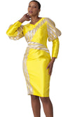 Chancele Church Dress 9736-Yellow - Church Suits For Less