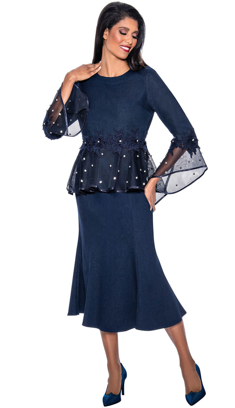 Devine Sport Denim Skirt Suit 63992 - Church Suits For Less