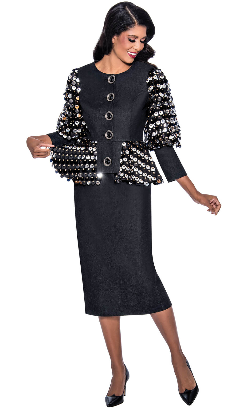 Devine Sport Denim Skirt Suit 64042 - Church Suits For Less