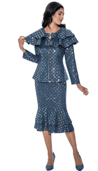 Devine Sport Denim Skirt Suit 800152 - Church Suits For Less