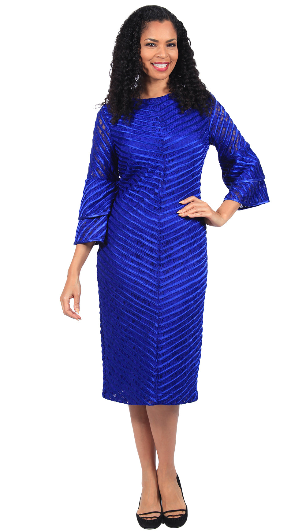 Blue Plus Size Church Dresses