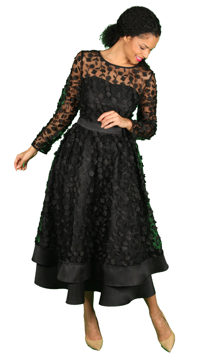 Diana Couture Dress 8467C-Black - Church Suits For Less