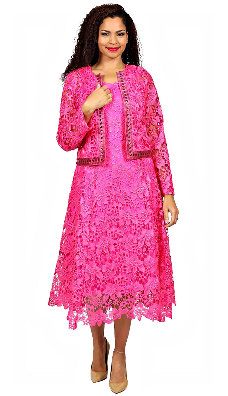 Diana Church Dress 8190-Fuchsia - Church Suits For Less