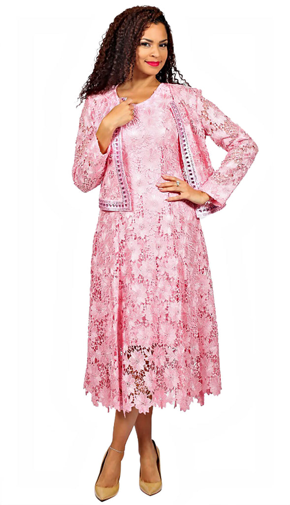 Diana Church Dress 8190-Pink - Church Suits For Less