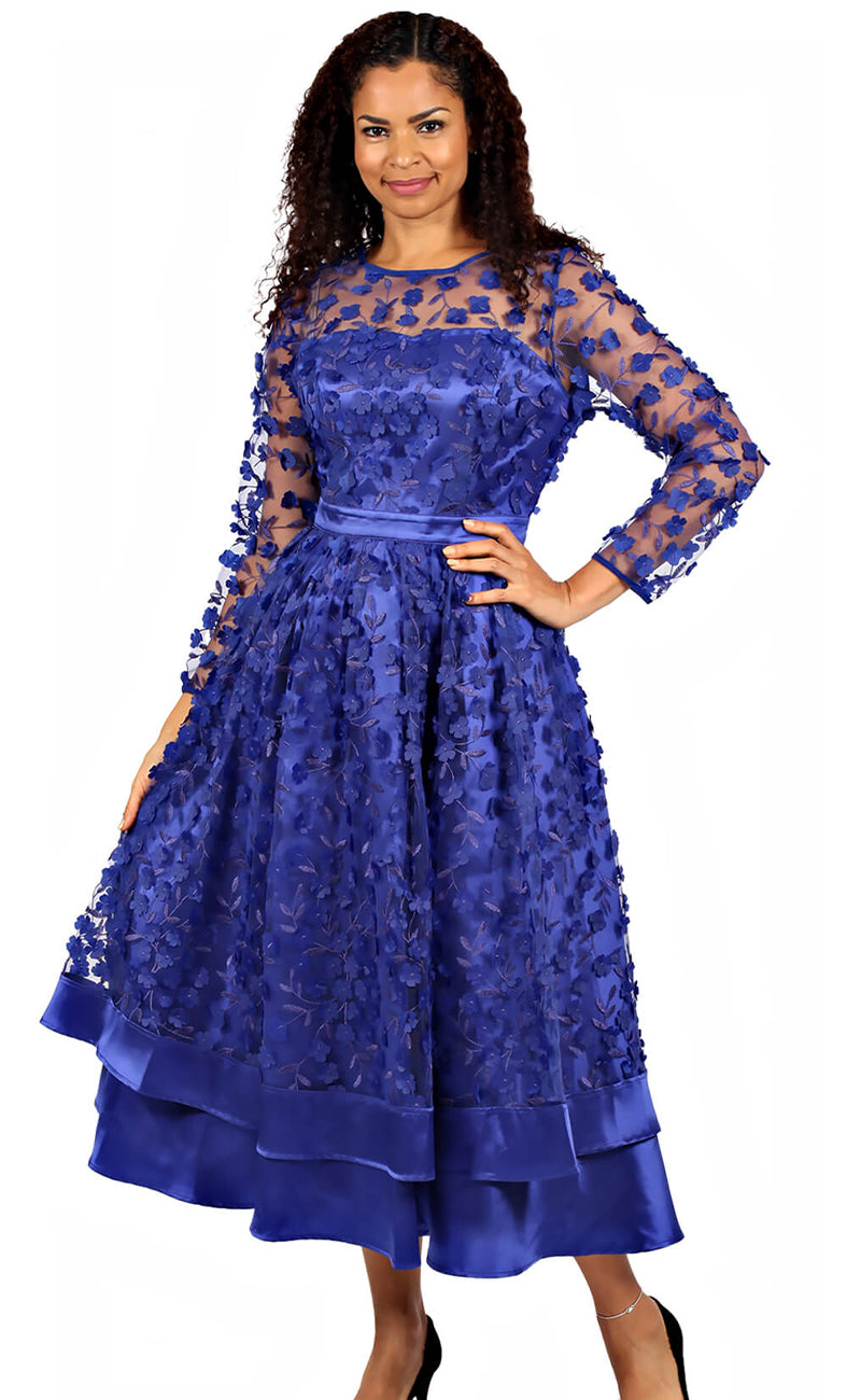 Diana Couture Dress 8467-Royal Blue - Church Suits For Less