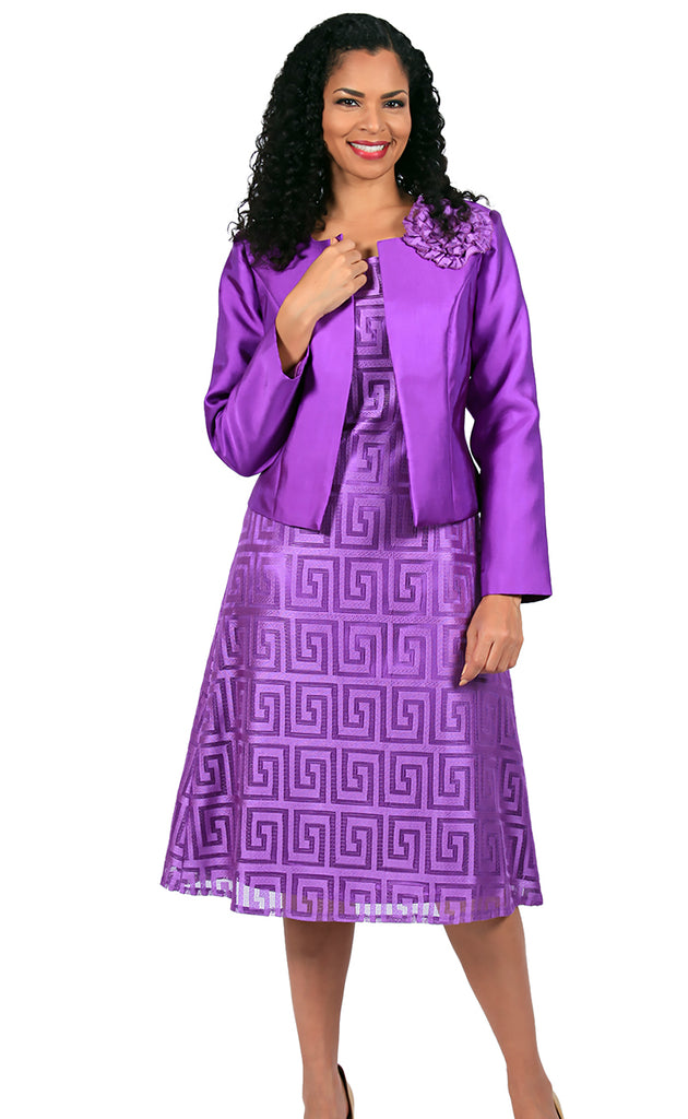 Diana Couture Church Dress 8619-Purple | Church suits for less