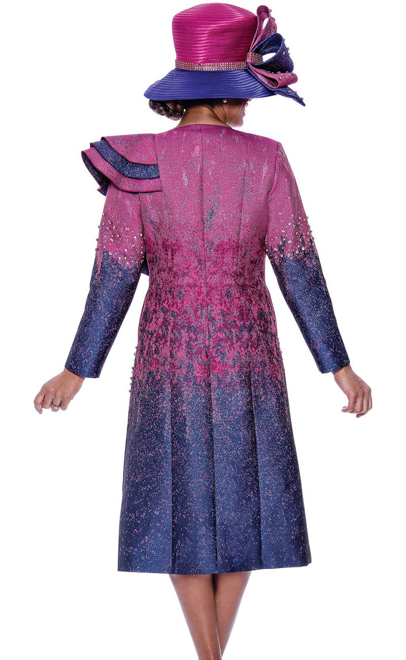 Divine Queen Church Dress 2332C-Purple Pink - Church Suits For Less