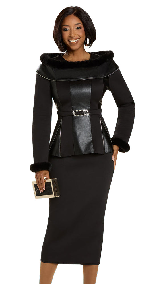 Donna Vinci Suit 12139-Black - Church Suits For Less