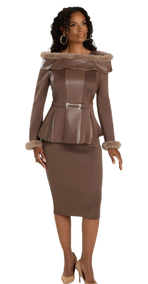 Donna Vinci Suit 12139-Coffee - Church Suits For Less