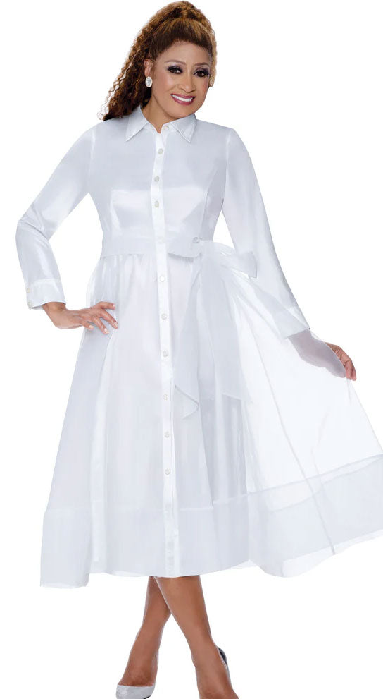 Dorinda Clark Cole Dress 309501-White - Church Suits For Less