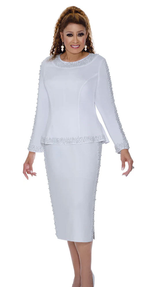 Dorinda Clark Cole Church Suit 309612-White - Church Suits For Less