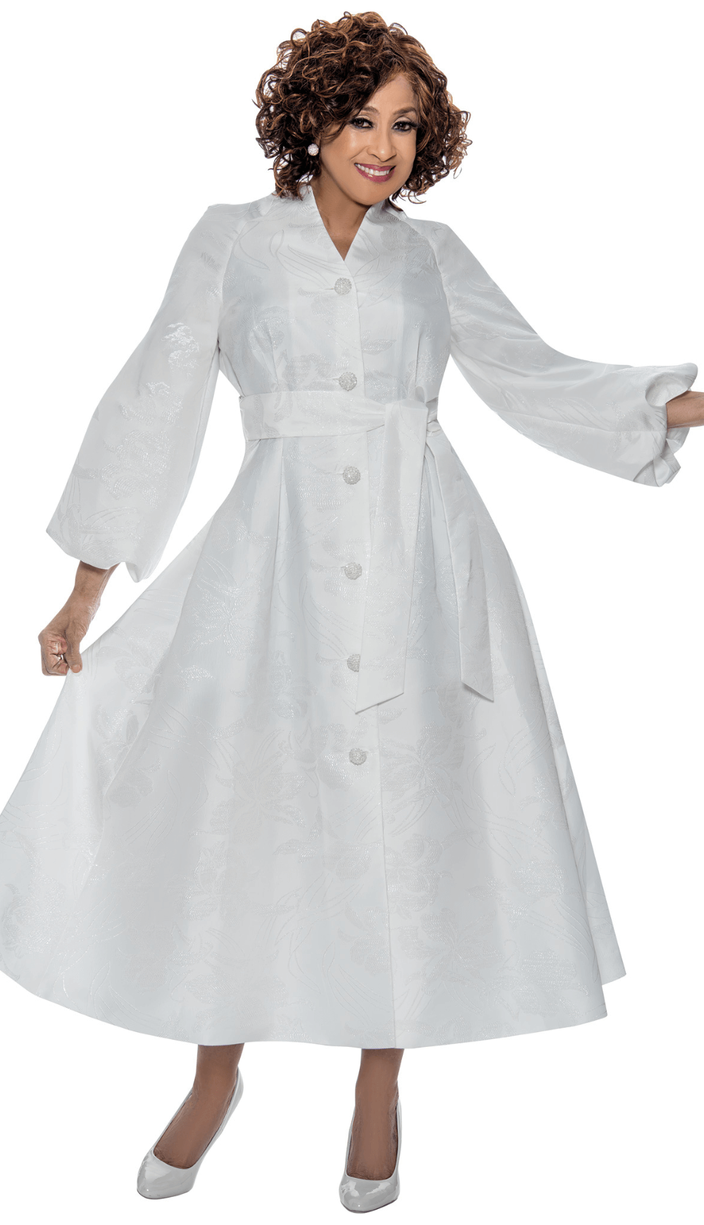 Dorinda Clark Cole Dress 309031-White - Church Suits For Less