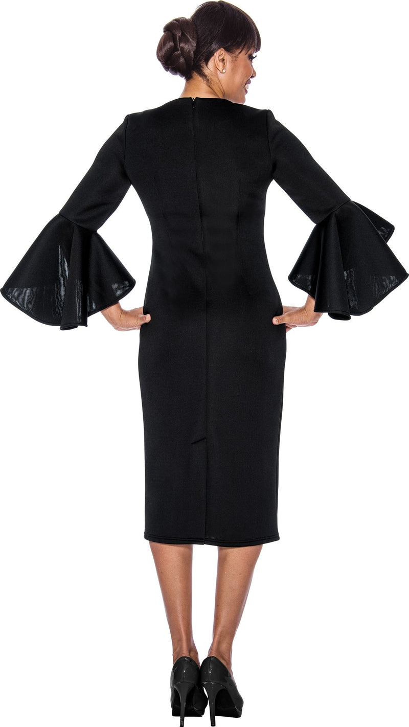 Church Dress By Nubiano 12081C-Black - Church Suits For Less