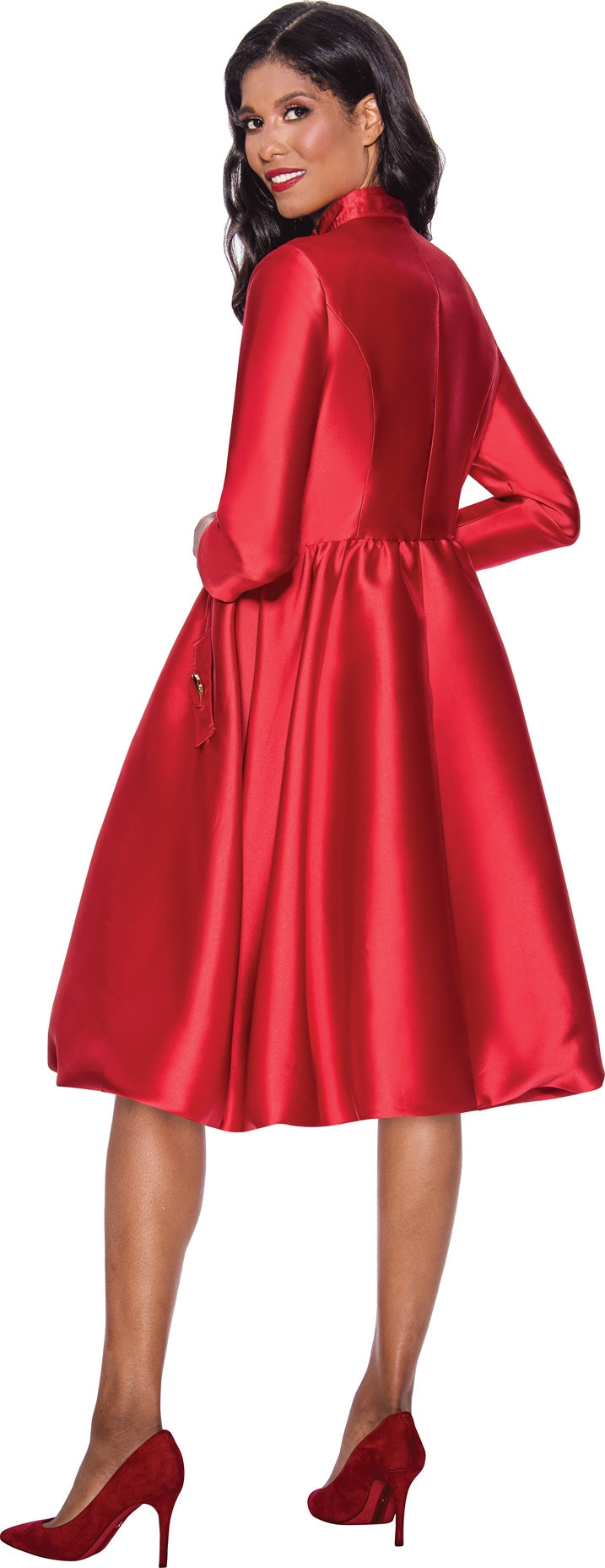 Church Dress By Nubiano 12241-Red - Church Suits For Less