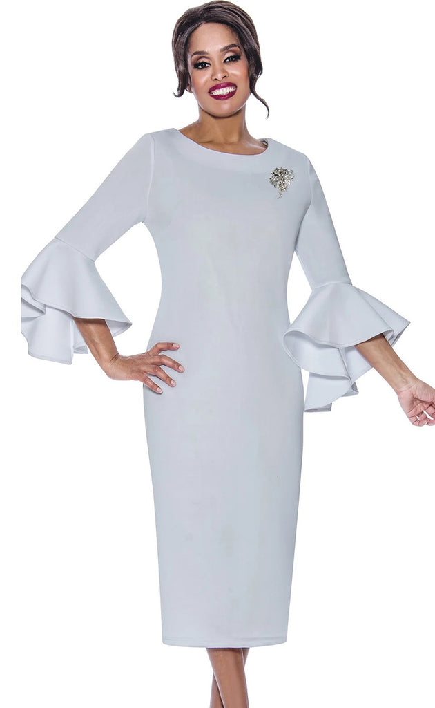 Church Dress By Nubiano 12081 - White | Church suits for less