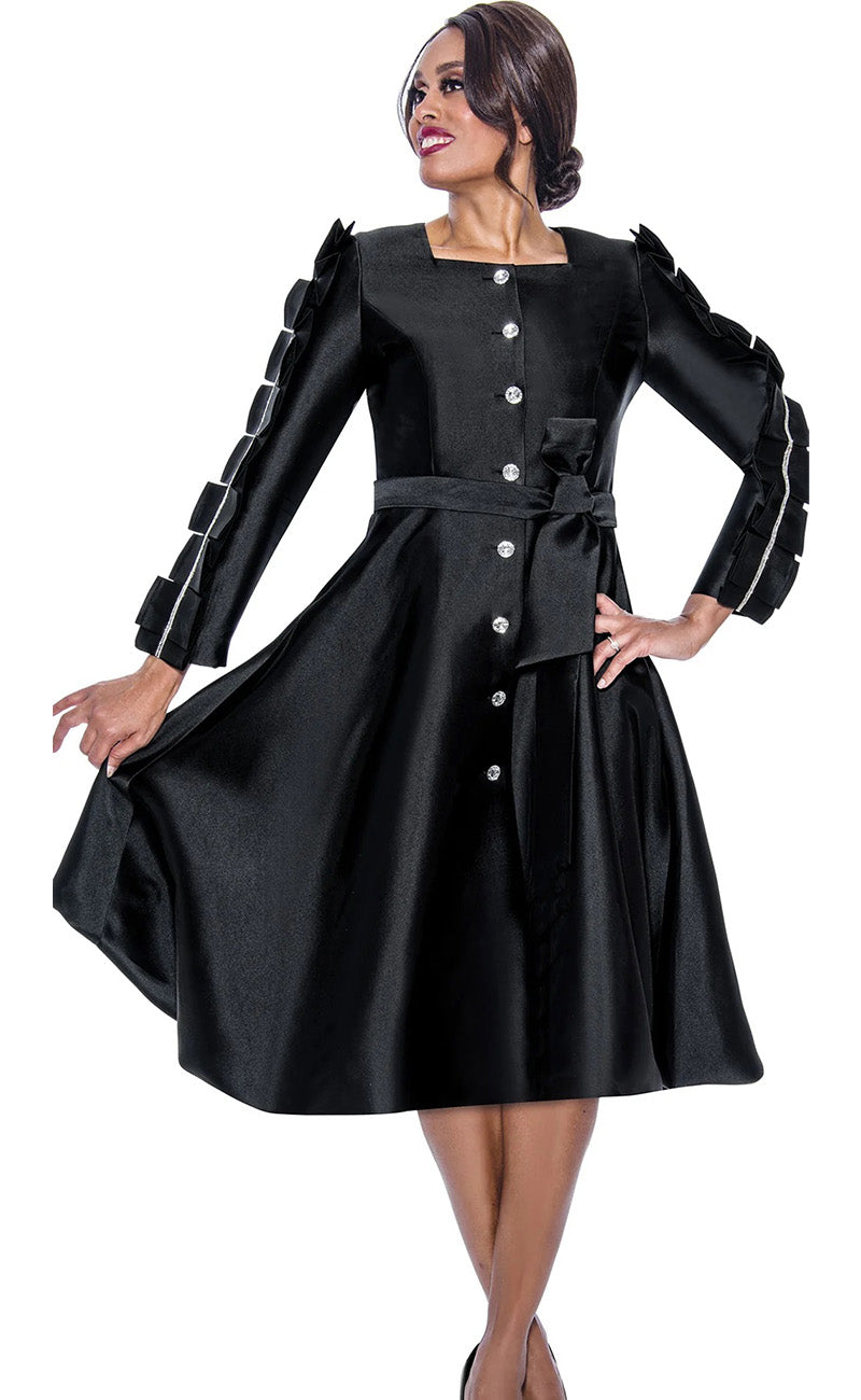 Church Dress By Nubiano 12381 - Black - Church Suits For Less