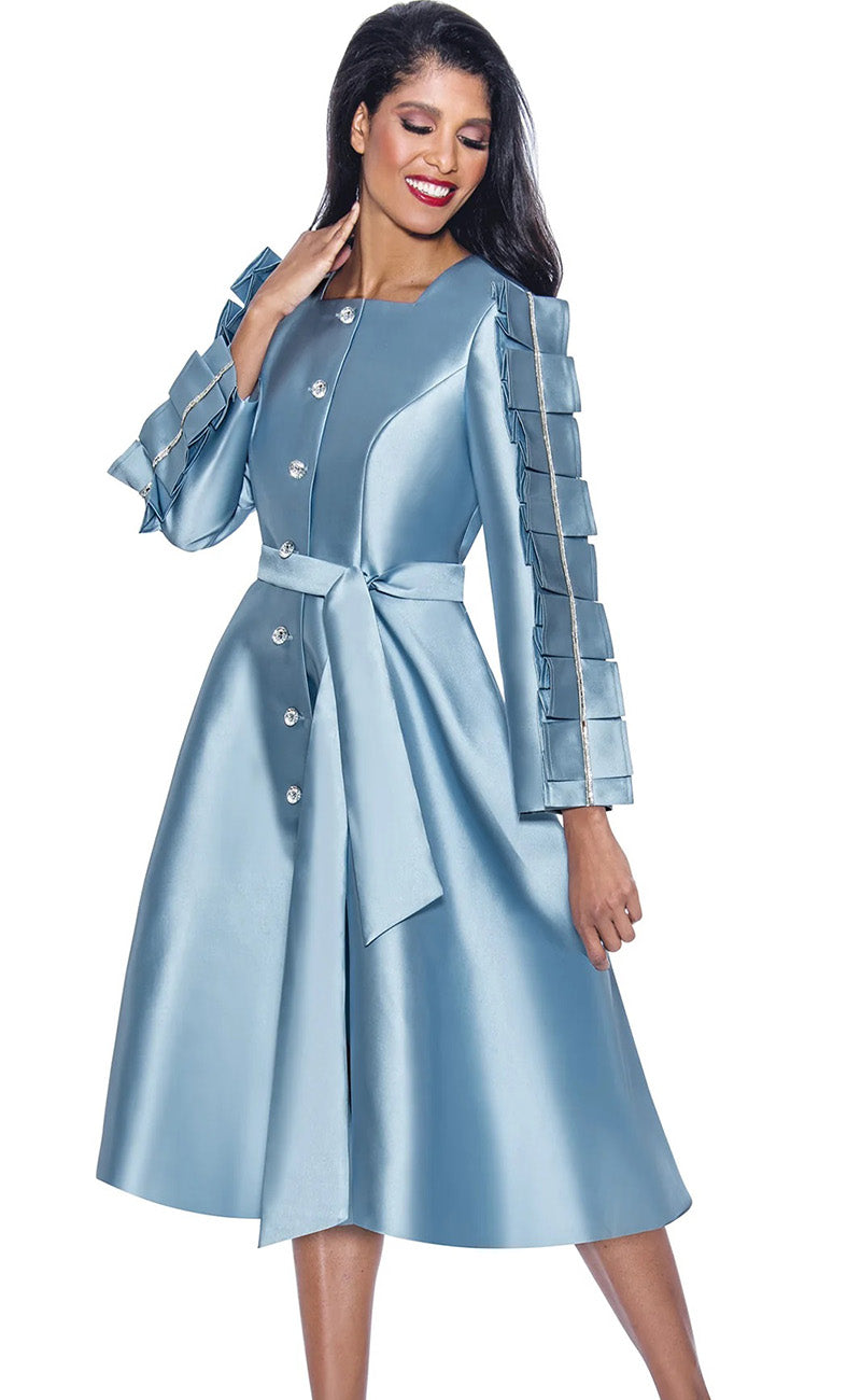 Church Dress By Nubiano 12381 - Blue - Church Suits For Less