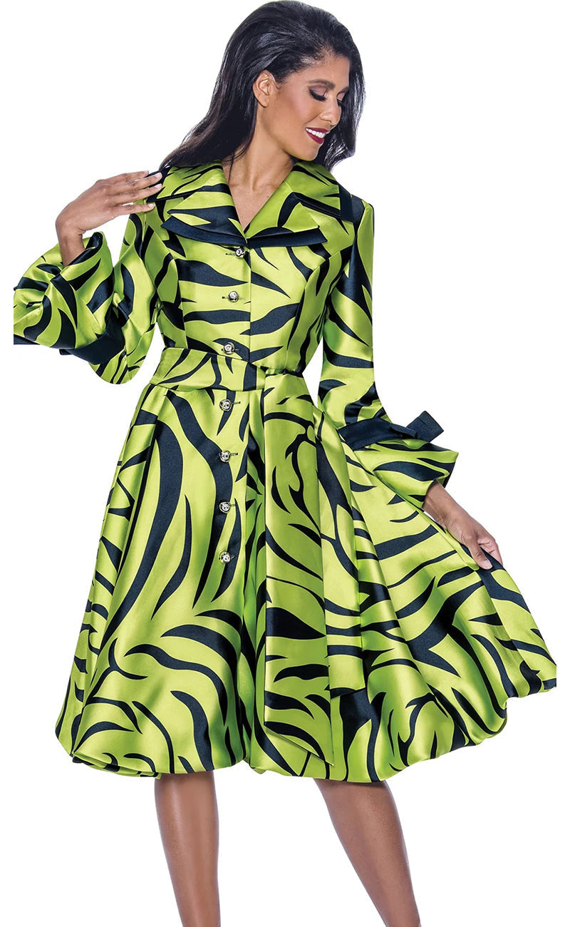 Church Dress By Nubiano 1771 - Lime/Navy - Church Suits For Less