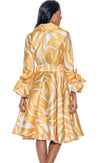 Church Dress By Nubiano 1771 - Yellow/White - Church Suits For Less