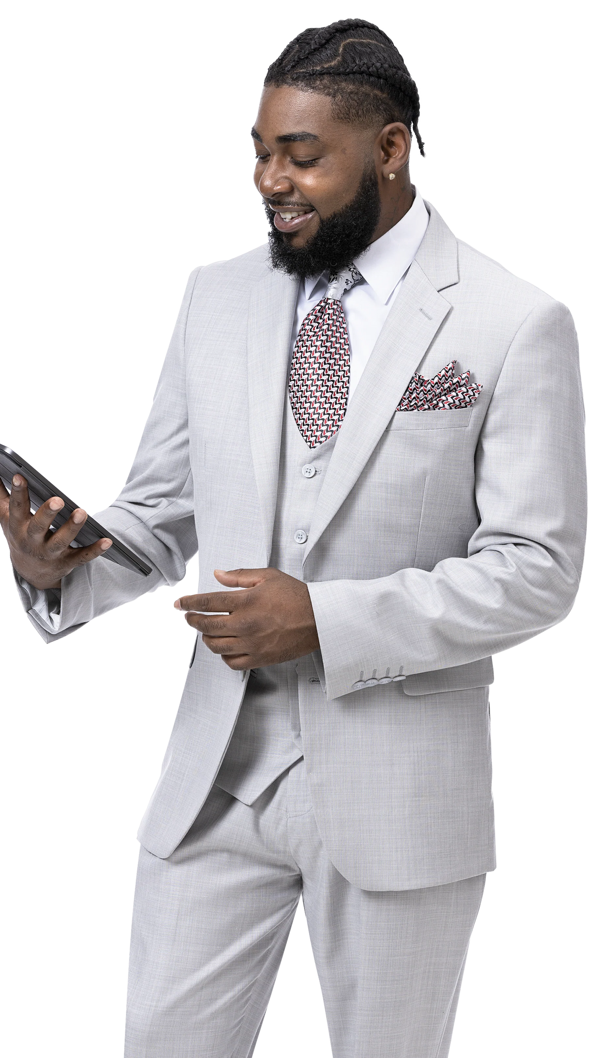 EJ Samuel Modern Fit Suit M18022 - Gray - Church Suits For Less