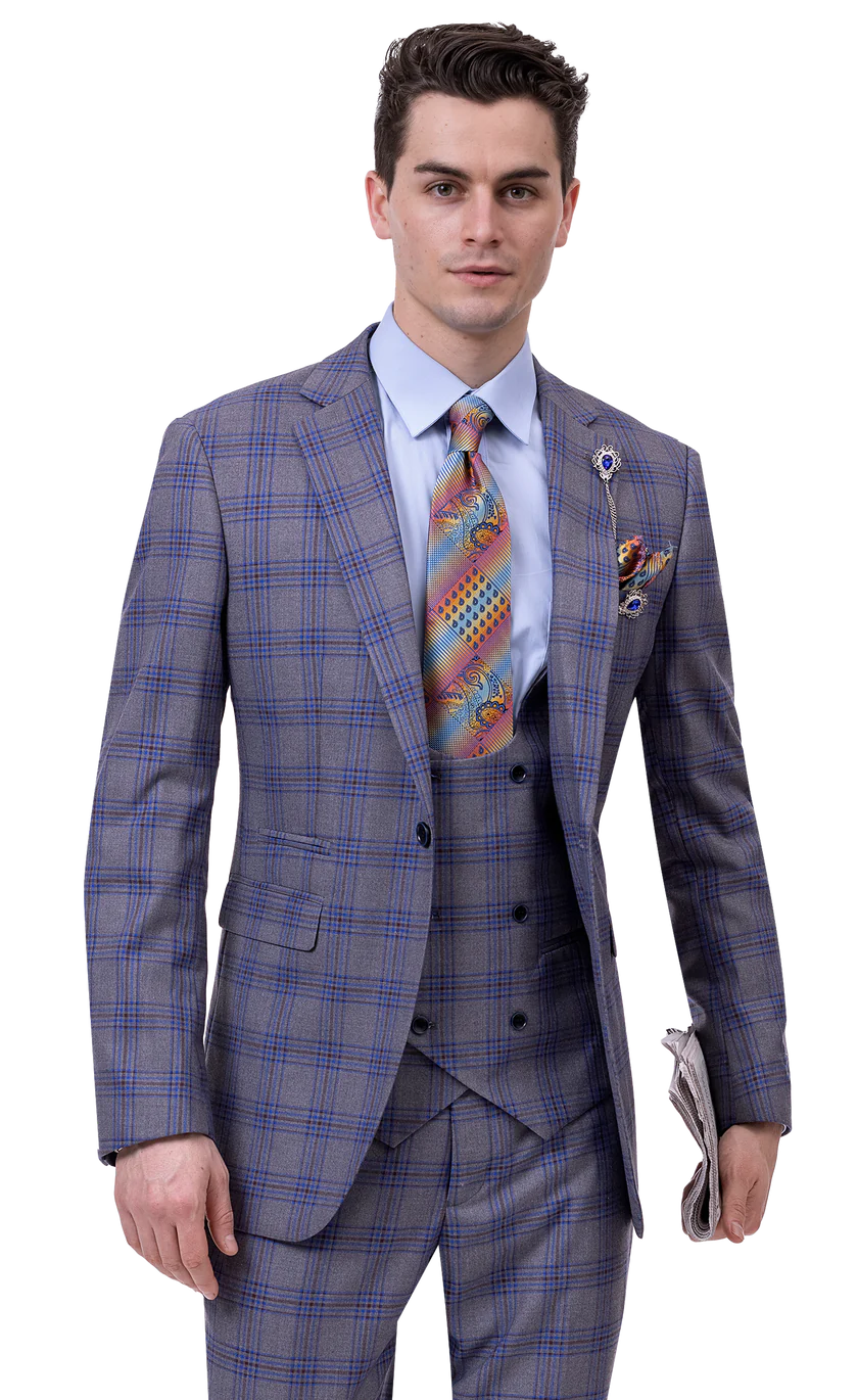 EJ Samuel Modern Fit Suit Suit M2764 - Church Suits For Less