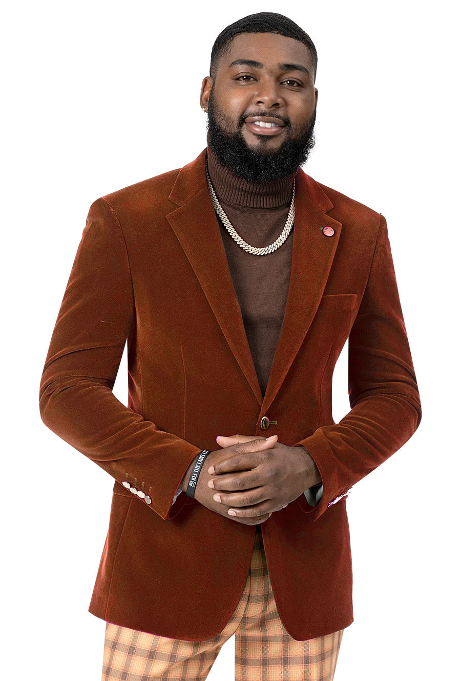 EJ Samuel Modern Fit Blazer J134-Rust - Church Suits For Less