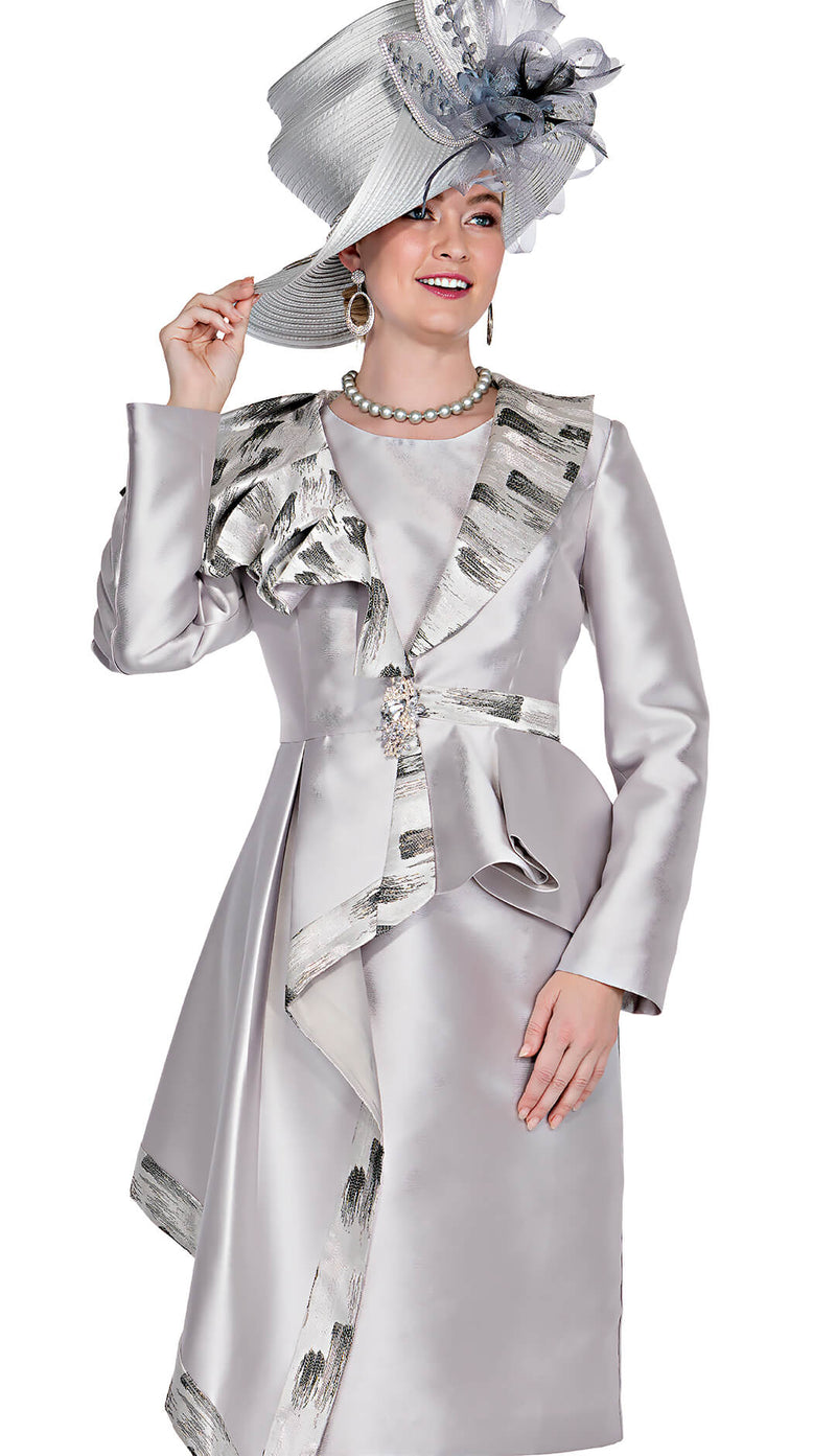 Elite Champagne Dress Suit 6071-Silver - Church Suits For Less