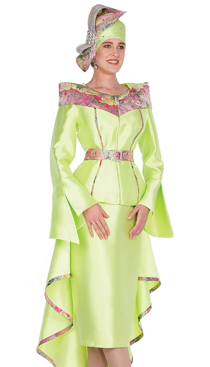 Elite Champagne Church Suit 5861-Light Green - Church Suits For Less